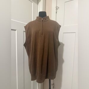 Peter Millar Brown Zip Up Sweater Vest